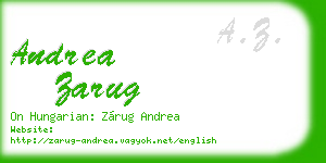 andrea zarug business card