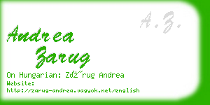 andrea zarug business card